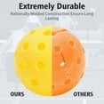 thumbnail image 6 of NOGIS Sports Outdoor Pickleballs - 40 Holes Pickleball Balls - (USAPA) Approved Portable Pickle Ball for Recreational & Club Play -3 Packs of Pickleballs (Yellow), 6 of 7