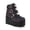 Black Glitter, variant on Womens Platform Chunky Ankle Boots Round Toe Zipper High Heels Buckle Thick Sole Booties,White Hologram