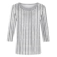 thumbnail image 4 of 3/4 Sleeve Tops for Women Striped Print Crew Neck Shirts Loose Fit Going Out Tops Business Dressy Casual Tunic Blouses 2026 Summer Basic Tees Beach Vacation Outfits, 4 of 5