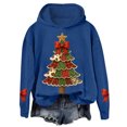 thumbnail image 4 of Womens Hooded Sweatshirts Xmas Tree Printed Loose Festive Christmas Hoodies Long Sleeve Graphic Pullover Tops (XL, Blue), 4 of 4