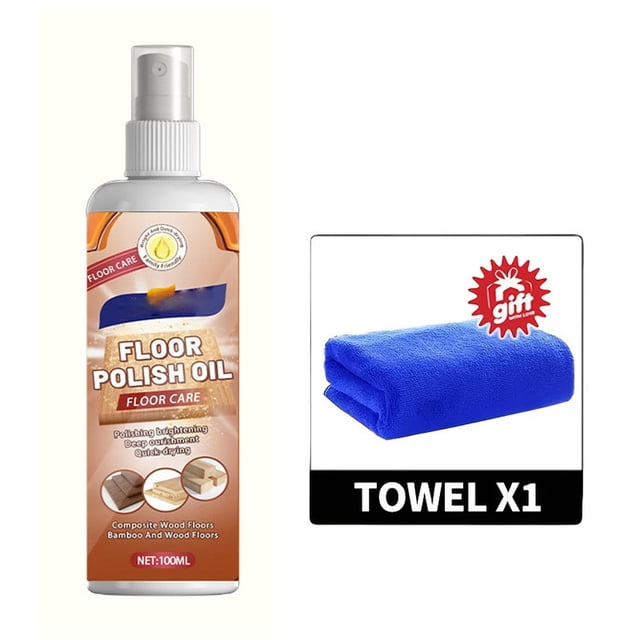 Cera de Abejas Pulverizar Muebles Aceite Polaco Limpiador de Piso de Madera Y Restaurador No Brillo para la Madera Dura Y los Muebles con Toalla de Microfibra Libre 100Ml