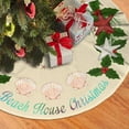 thumbnail image 3 of Beach House Christmas Christmas Tree Skirt 36" For Xmas Halloween New Year Ornaments Decoration Holiday Party Home Tree Mat Decor, 3 of 5