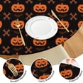 thumbnail image 4 of Darkness Themed Halloween Tablecloth - Elastic Edge Waterproof Cover with Gothic Bat Spider Design,52 inch Round Elastic Tablecloth, 4 of 7