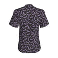 thumbnail image 3 of Uemuo Bat Purple Printed Women's Classic V-Neck T-Shirt - Soft, Breathable, Moisture-Wicking, Perfect for Casual, Office, Travel, and Everyday Wear-Small, 3 of 5