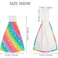 thumbnail image 3 of 1 Pcs Hanging Towels, Dish Towels Colorful Line and Funny Stars Absorbent Hand Towels with Hanging Loop Washcloth for Bathroom Kitchen, 3 of 7