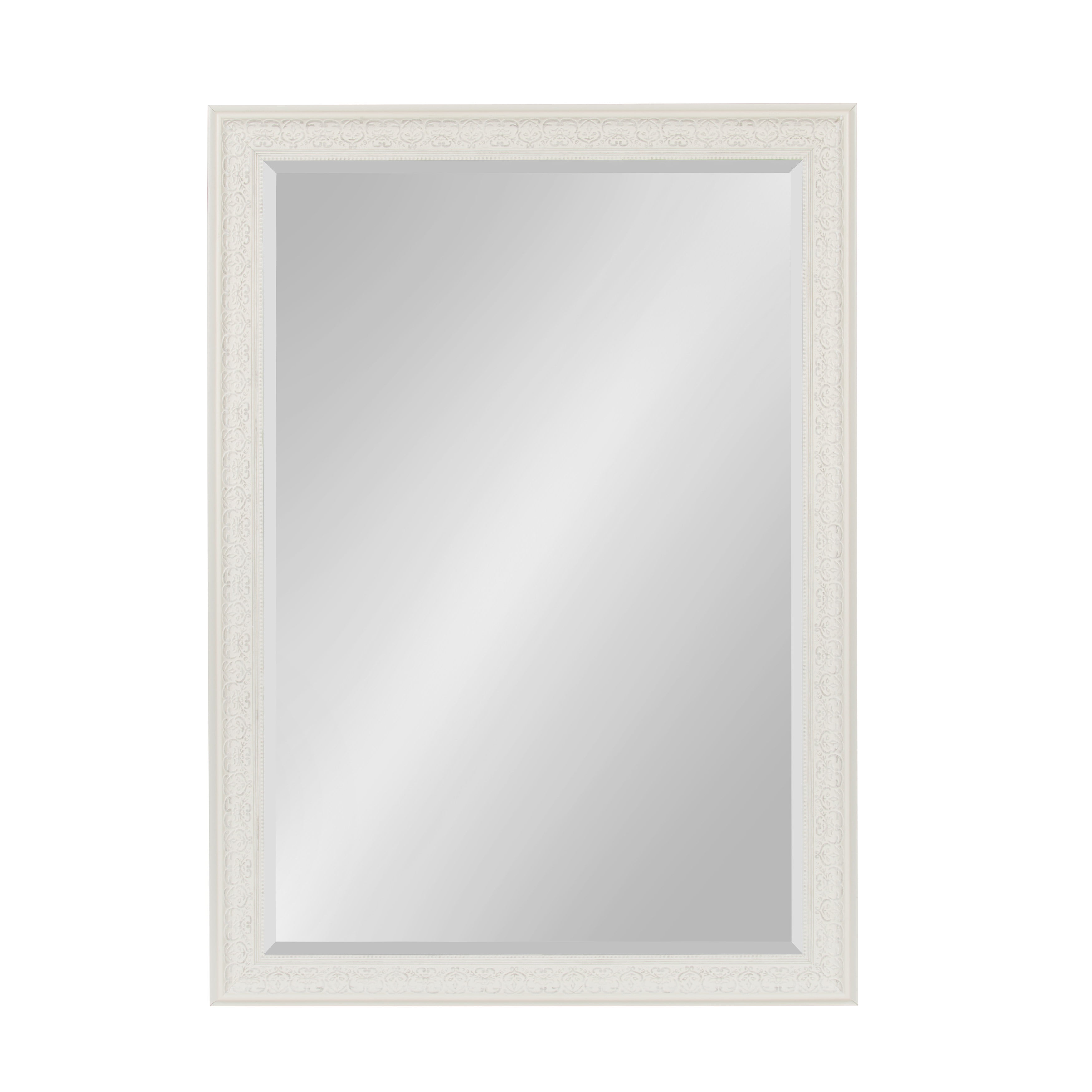 Kate and Laurel Whitley Framed Wall Mirror White 27.5x33.5 