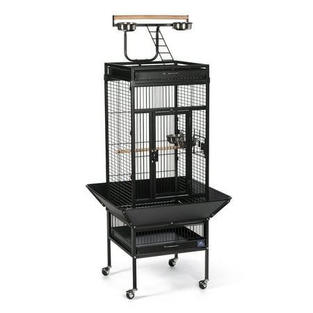 UPC: 0048081315118 | Prevue Pet Products Wrought Iron Cockatiel Bird Cage with Play Top in Black
