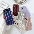 thumbnail image 4 of Compatible with iPhone 14 Phone Case Girls Cute Water Ripple Pattern Wavy Bezel Shock Absorbing Anti-Fall Slim TPU Phone Case for Women - Pink, 4 of 13