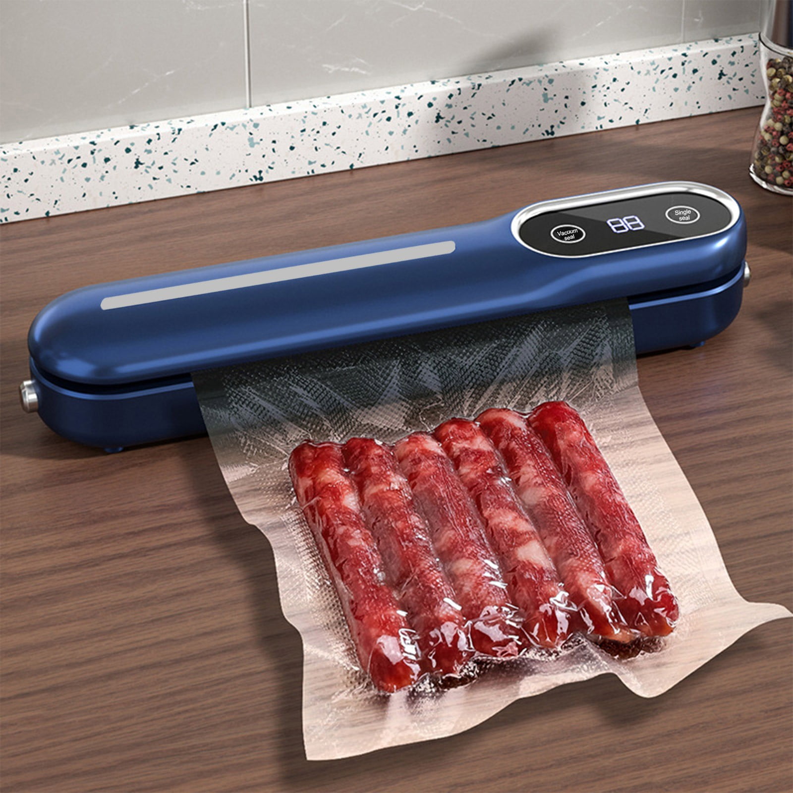 Food Vacuum Sealer Machine,Automatic Dry Wet Sealer,Kitchen Preservation Tool,Portable Vacuum Packer,Food Storage Sealer,30cm Sealing Length,With 10 Vacuum Bags,High Efficiency Sealer