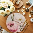 thumbnail image 2 of Pink White Spring Floral Round Placemats Set of 2 for Dinning Tables,Heat-proof Braided Table Mats 15 Inch,Vintage Flowers Watercolor Washable Place Mat for Kitchen Restaurant Party Table Decor, 2 of 9