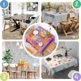 thumbnail image 4 of Pioneer Flower Floral Print Pattern Square Tablecloth,Waterproof Square Table Cover,Wipeable Spillproof Washable Table Cover for Home Kitchen Party Decor 42"X42"(107x107cm), 4 of 6