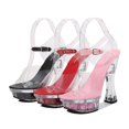 thumbnail image 3 of Women's Sexy 14cm Heels Sandals with Flower Platform 10365-AA1 Series  Dance Square Candy Color Crystal Shoes LFD, 3 of 16