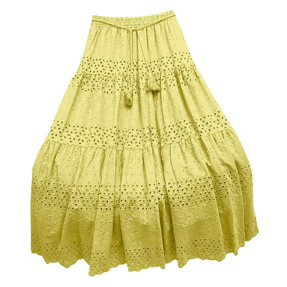 Cavosen Womens Maxi Skirt High Waist Midi Skirts A Line Solid Short Skirts Trendy Cute Date Night Club Skirt