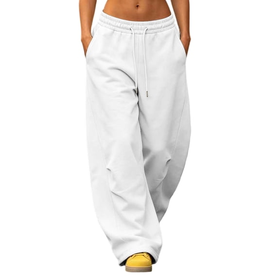 Tumotour Plus Size Sweatpants for Women's Drawstring High Elastic Waisted Wide-leg Pants Athletic Workout Running Trousers Joggers with Pocket