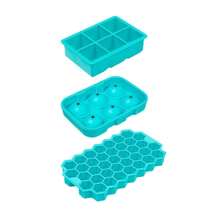 

3Pcs Silicone Ice Cube Tray Mold Ice Ball Mould with Measuring Cylinder Beaker