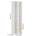 thumbnail image 7 of Hiphuta 7-Tier Double Wide Media Tower Rack, 71 X 20 X 9 Inches CD DVD Slim Storage Cabinet with Adjustable Shelves, Sturdy Tall Narrow Bookcase Display Bookshelf for Home Office, White, 7 of 7
