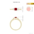 thumbnail image 4 of ANGARA Natural Square Ruby and Princess Diamond Three Stone Ring in 14K Yellow Gold for Women (Size-4mm) | July Birthstone, Birthday, Anniversary, Jewelry Gift for Women | Natural Ruby Ring, 4 of 9