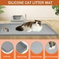 thumbnail image 3 of Cat Litter Mat Waterproof ,Large 34"*23" Non-slip Silicone Cat Litter Mat,Cat Litter Box Mat for Litter Trapping,Easy to Store Kitty Litter Mat  Gray, 3 of 8