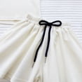 thumbnail image 5 of WQNVRNR Girls Sweet Two-Piece Outfit- Elastic Waist Bubble Shorts Lapel Sleeveless Crewneck Top Bow Casual Summer Clothes Set White Size 11 Years, 5 of 9
