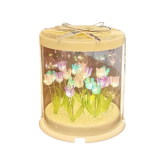 DIY Flower Night Light Kit, Handmade Floral LED Table Lamp, Romantic Ambient Light With Gift Box, Creative Desktop Decoration, Birthday Anniversary Holiday Gift, Home Decor