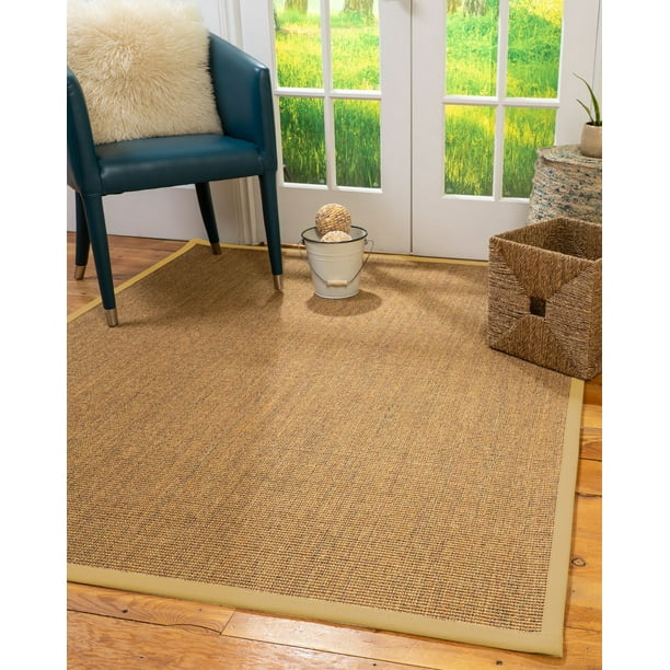 Natural Area Rugs Sorrento Custom Sisal Rug, 12' x 18', Extra Wide Natural Border
