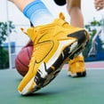 thumbnail image 3 of Vibrant Yellow Breathable Mesh Men's High-Top Basketball Shoes - Non-Slip EVA Sole, Durable for Training & Sports, Lace-Up, All-Season Athletic Footwear, Basketball Accessories, 3 of 9