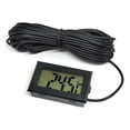 thumbnail image 1 of Cateissary Termómetro digital con sonda Pantalla LCD de 2M -50 °-110 ° Detector de temperatura Incubadora de automóviles Medidor de humedad Electrónica Negro, 1 of 6