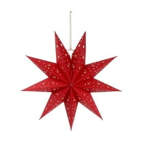 Foldable 9-Pointed Star Light Lampshade | Christmas Tree & Party Decoration | Hollow Cut-Out Design | Indoor Outdoor Hanging Decor | DIY Friendly Paper Star Lantern | 1 Pack