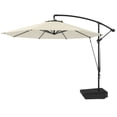 thumbnail image 1 of Parasol Déporté de Patio 10 Pi avec Base à Roulettes Remplissable, Sangles Coupe-Vent et Housse, Protection UV UPF 50+, Rotation à 360°, Parasol en Polyester Blanc Crème pour Jardin et Terrasse, 1 of 7