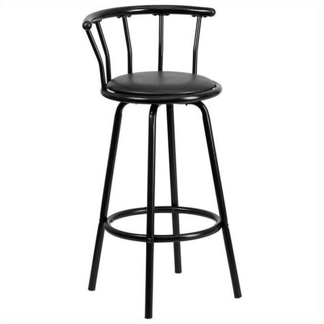 Pemberly Row 30" Crown Back Bar Stool in Black