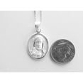 thumbnail image 3 of Silver Sacred Heart Oval Necklace 18-inch, 3 of 4