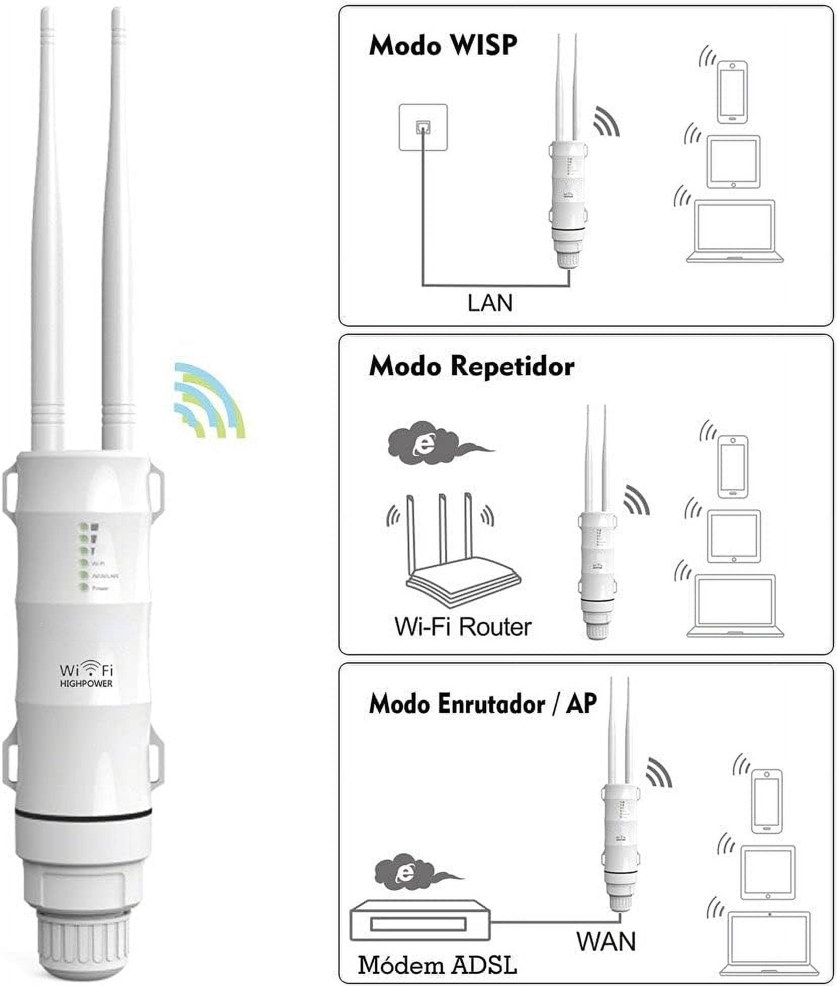Wireless Outdoor WiFi Signal Booster,Access Point/Outdoor Router/Repeater/WISP,Support Passive PoE, Dual-Band 2.4GHz 150Mbps + 5GHz 433Mbps, Ideal for Garden Wi-Fi