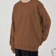 thumbnail image 5 of Sudadera de forro polar con cuello redondo para hombre de 12,3 oz, gruesa, holgada, suave, básica, sudadera (marrón), 5 of 6