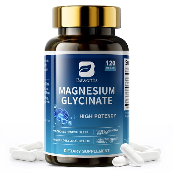 B Beworths Magnesium Glycinate Supplement,120 Capsules