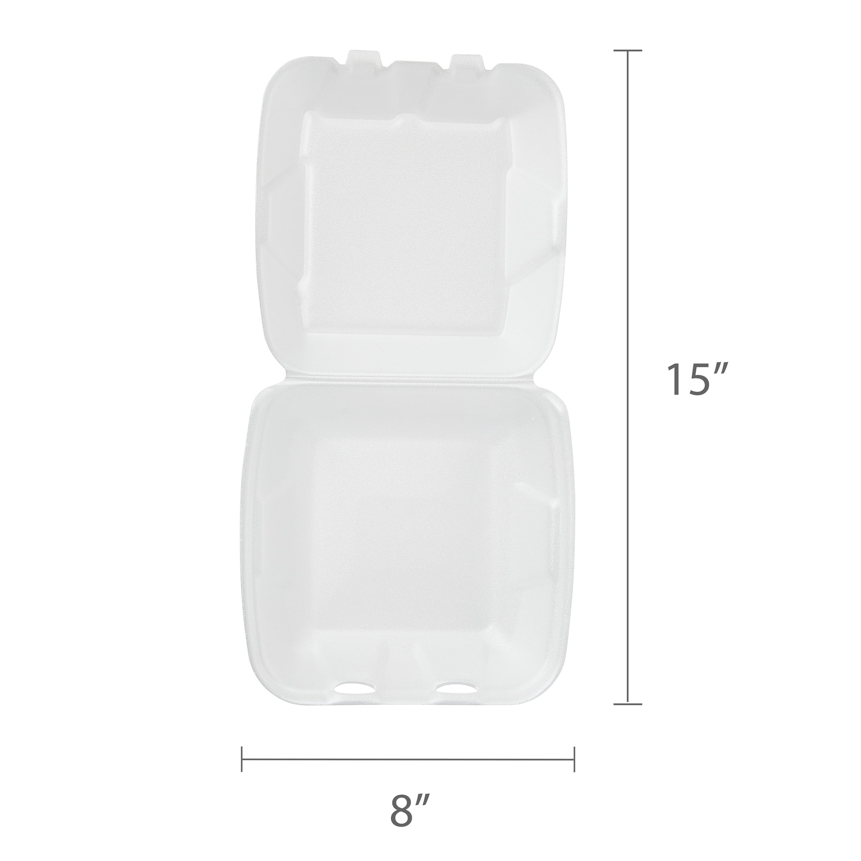 Value Star Foam Disposable 8.5 inch Foam 1 compartment Hinged Lid Trays 12ct