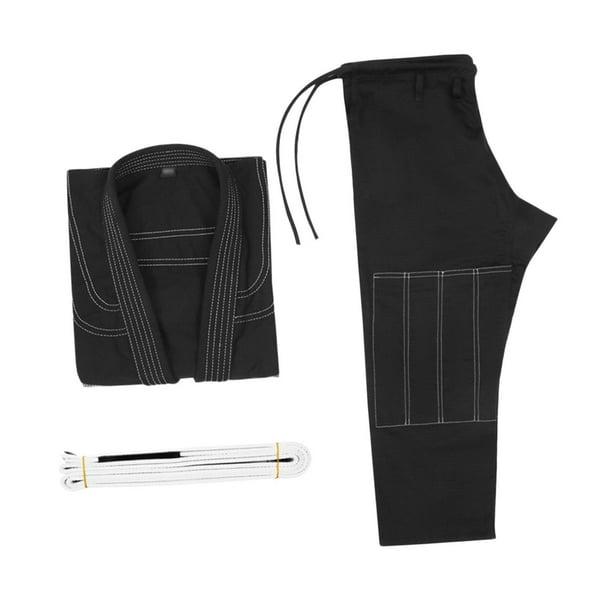 Traje brasileño Jiu Jitsu Gi kusrkot kimono de torneo deportivo Negro A0