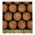 thumbnail image 3 of Ambesonne Wine Shower Curtain, Wall of Wooden Barrels, 69"Wx75"L, Brown, 3 of 3
