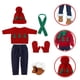 thumbnail image 4 of KAKOWELY 1 juego de ropa navideña para muñeca, adorable suéter navideño, bufanda y gorro, ropa de vestir para muñeca., 4 of 4