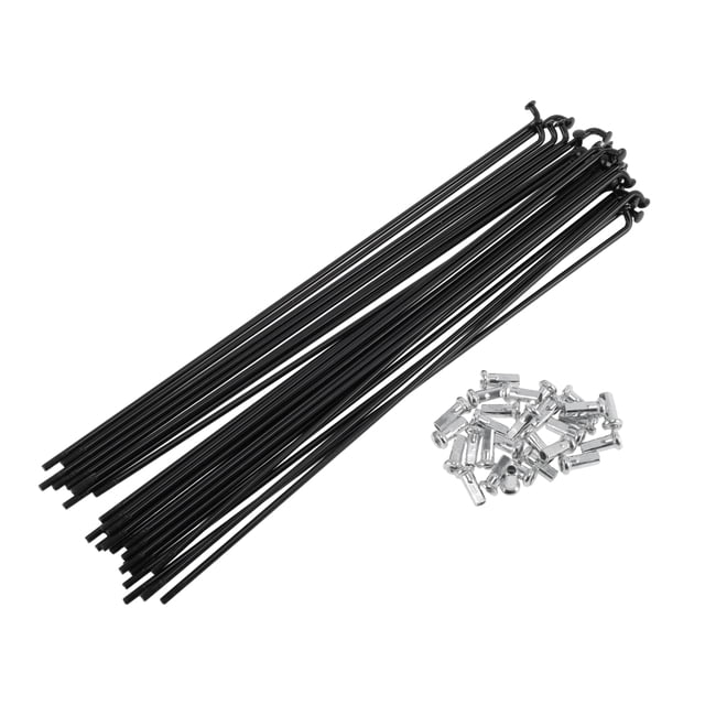 Ofertas Únicas 28 Set 12G Radio de Bicicleta 219 mm Radio de Rueda de Bicicleta Acero al Carbono Negro
