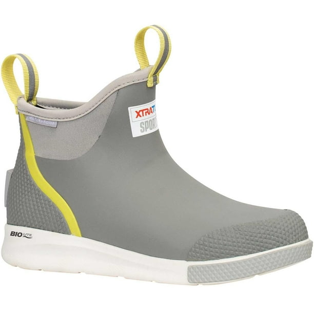 Botas tobilleras Xtratuf para mujer, impermeables, gris/amarillo 5