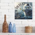 thumbnail image 6 of Wolf Leaves Snow Wall Clock Square Silent Non Ticking Battery Operated Clock for Home Bathroom Kitchen Bedroom Living Room, 6 of 8