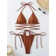 thumbnail image 1 of Microbikini Sexy para Mujer, Bandage traje de baño, bañador negro y rojo entrecruzado con Push-Up, Bikini con lazo lateral 2024, 1 of 5