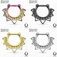 thumbnail image 5 of Septum Piercing Clicker - Heart Tribal Fan All 316L Surgical - 16ga - Sold Each, 5 of 5