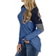 thumbnail image 3 of VISgogo Mujer Casual Patchwork Camiseta, Otoño e Invierno Rayas Manga Larga Cuello Redondo Jersey VISgogo moda, 3 of 6