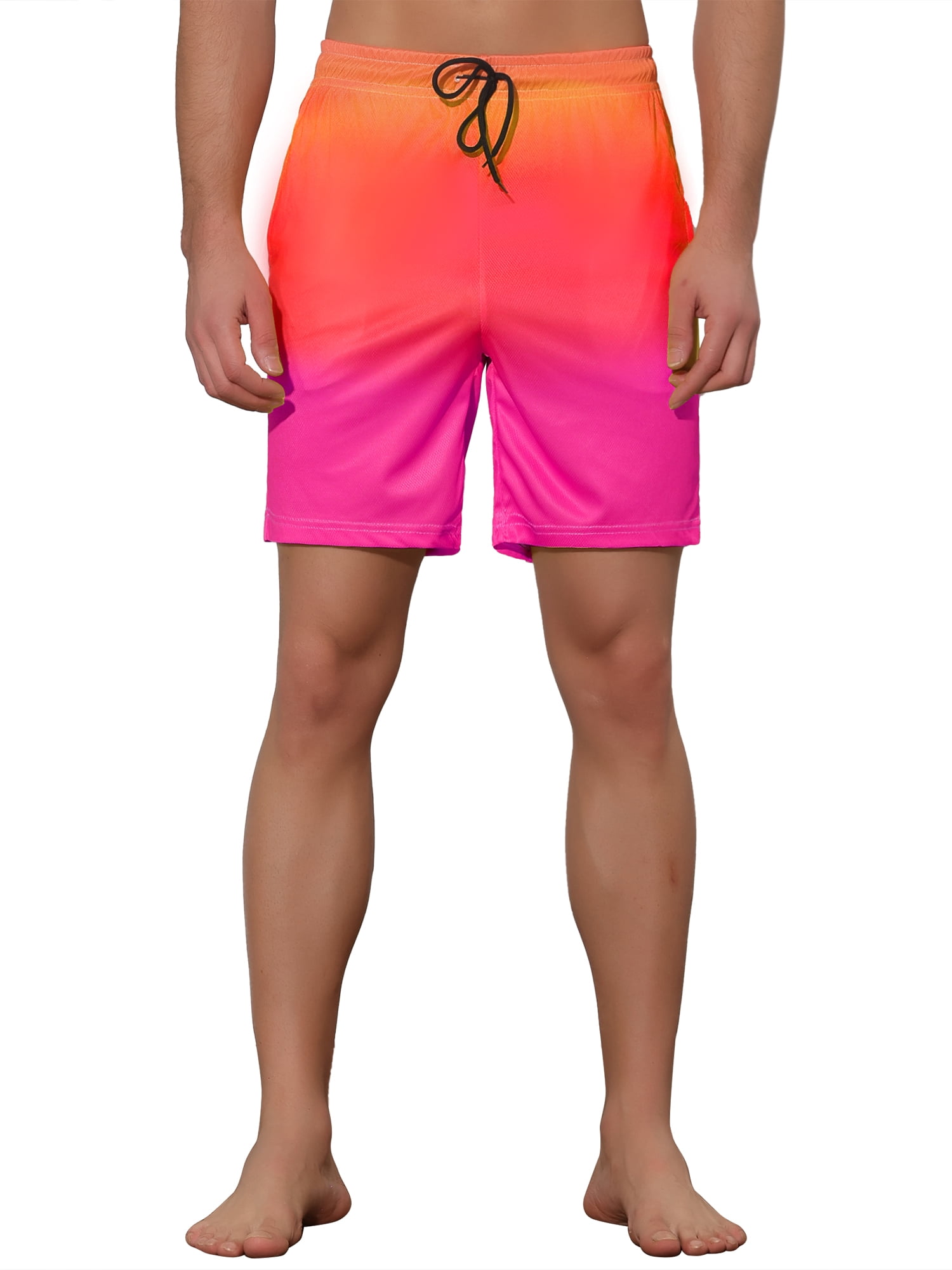 DARING DIVA Men's Drawstring Waist Beach Swimwear Shorts for Adventure 36 Orange