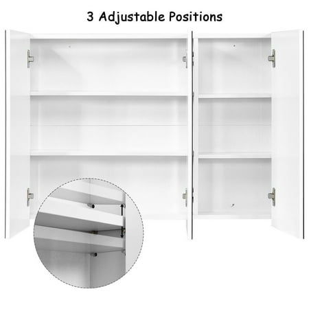 36 Wide Wall Mount Mirrored Bathroom Medicine Cabinet Triple Mirror Door Walmart Canada