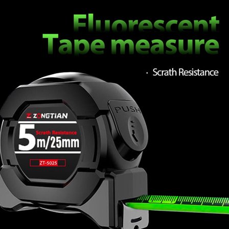 16ft Black Measuring Tape Tool Kit with Retractable Blade and Lock Button -  Lightweight Measurement Tape