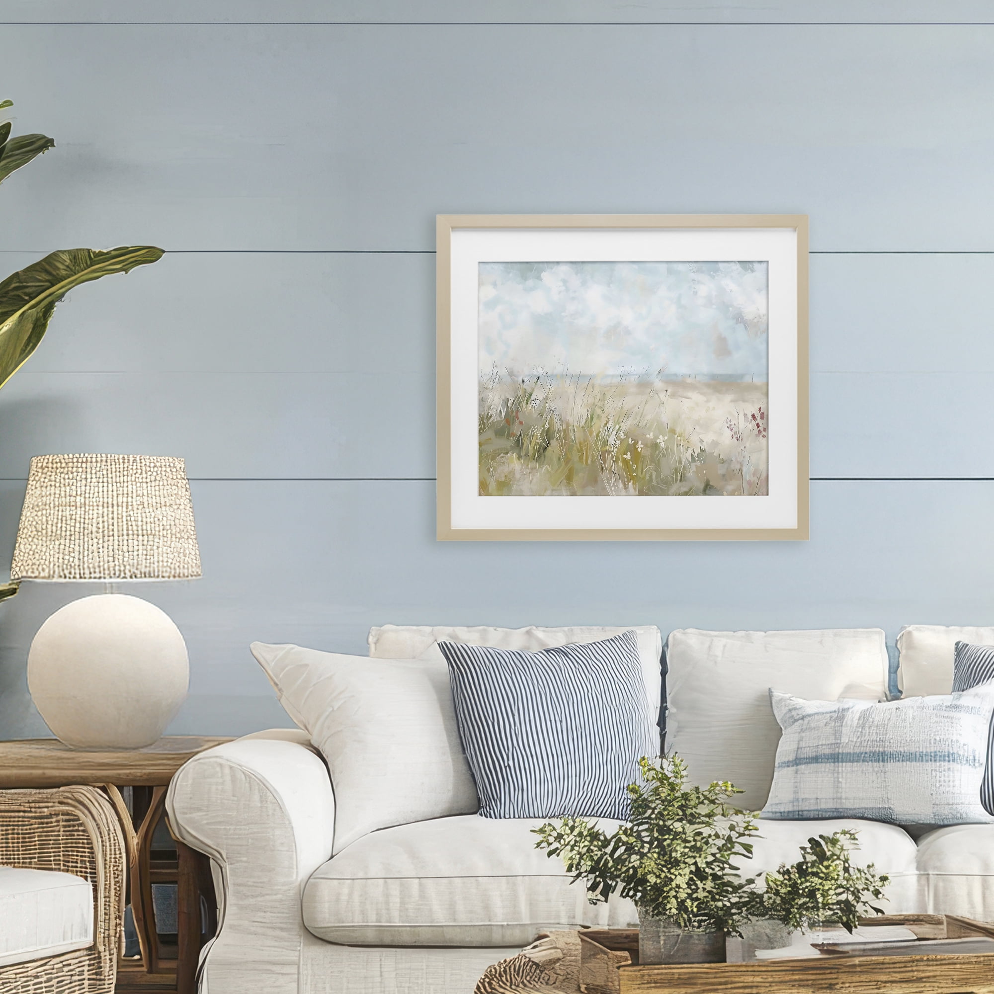 Stupell Industries Flowers By The Ocean Birch Framed Print Under Glass, design by Creative Studio