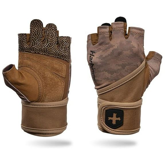 Harbinger Men's Pro Wrist Wrap Gloves 3.0 - Tan Camo - Large