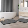 thumbnail image 1 of Clara Clark Bath Mat Set \u2013 Memory Foam Bath Mat - Soft Bathroom Rug - Non Slip and Super Absorbent - Fast Drying Machine Washable Bath Mat Set of 2 20 x 32, 17 x 24, Grey, 1 of 8